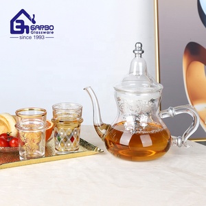 Ensemble de verres Tajine haute borosilicate 7 pièces ensembles de verres à boire design de décalcomanie marocaine aladins cruches ou pichets en forme de lampe tasse à thé - Product Image 1