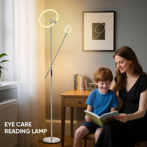 Lampadaire <span class=keywords><strong>LED</strong></span> moderne de luxe à 3 variateurs <span class=keywords><strong>avec</strong></span> abat-jour à illusion circulaire, base en métal nouvellement conçue - Product Image 6