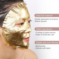 Masque facial hydratant, blanchissant et nourrissant anti-rides 24 carats à la vitamine C, type peel-off, avec feuilles d'or