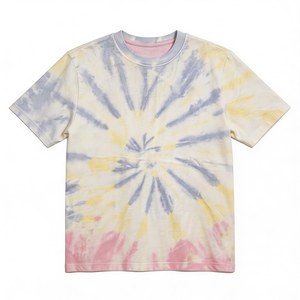 Camisetas HuaYi WRAP y con Certificación GOTS, Camisetas Personalizadas con Estampado Tie Dye en Espiral, Camisetas de Algodón Casuales de Manga Corta para Mujer, para Uso Diario - Product Image 2