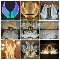 LEDA Nœud géant lumineux en métal de style romantique, accessoires de décoration pour lieux de mariage, lumière de guidage LED pour événements festifs