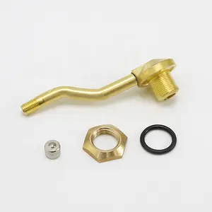 Double Bend Copper Tire Changer Air Valve With 15.7mm/.625'' Large Rim Hole Brass Clamp-in Metal Tire Valves