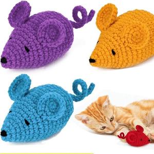 Crochet <b>Cat</b> Mouse <b>Toy</b> Colorful Non-toxic yarn Teeth cleaning Handmade Knitted mouse <b>cat</b> <b>toy</b> - Product Image 1