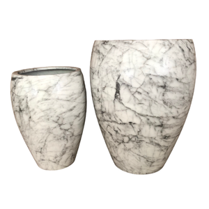 Juego de macetas y macetas inteligentes, 3-4 piezas, maceta decorativa que ahorra espacio, de forma ovalada maceta de fibra de vidrio, macetas de jardín de Vietnam - Product Image 1