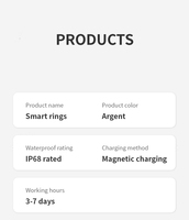 Bague connectée étanche IP68, moniteur de santé (fréquence cardiaque, sommeil, cycle menstruel), suivi sportif et fitness, contrôle via application