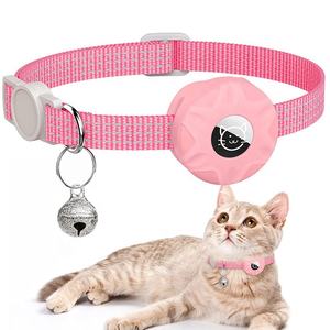 Personalizado 3M cinta reflectante AirTag gato <span class=keywords><strong>Collar</strong></span> de lujo moderno de poliéster de goma GPS Tracker <span class=keywords><strong>Collar</strong></span> con función Breakaway para mascotas - Product Image 5