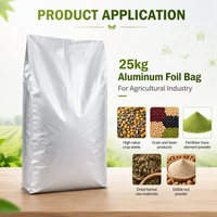 Sac en aluminium à fermeture centrale de 25 kg, résistant à l'humidité et aux parasites, pour l'emballage des céréales, des haricots et des graines de culture