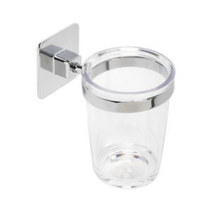 Soporte para cepillos de dientes cromado de 7,3 x 11,5 x 10,4 cm, accesorio de baño para montar en la pared - Product Image 1