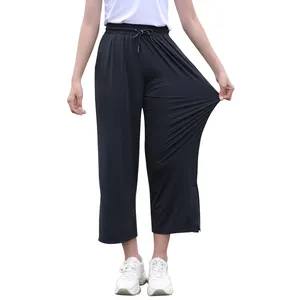 Sidiou קבוצת אופנה קיץ מקרית UV הגנת מכנסיים רופף קל משקל מהיר יבש נשים רחב רגל מכנסיים קצוץ מכנסיים