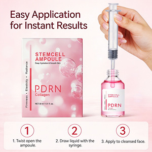 Sérum Ampoule Anti-Âge aux Cellules Souches et Collagène Rose – Booster Cutané pour Éclaircir, Raffermir et Hydrater - Product Image 3