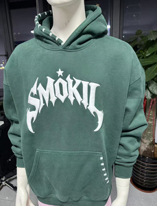 ผู้ผลิตเสื้อฮู้ดดี้แบบครอปสำหรับผู้ชาย เสื้อฮู้ดดี้โอเวอร์ไซส์ทรงหลวมเรียบง่ายแบบหนา  แบบเรียบไม่มีลาย  แบบนูนลาย  รับผลิตตามสั่ง - Product Image 3