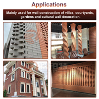 Haute qualité résidentiel façade utilisation fil coupe face briques creuses Nature argile tailles personnalisées ligne brique rouge pour la Construction