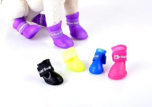 Stivali antipioggia per animali domestici antiscivolo scarpe da acqua per cani Color gelatina Golden Retriever Sport impermeabile caldo per gatti - Product Image 6