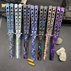 มีดพับเหล็ก LC ฝึกปฏิบัติมีลายผีเสื้อ3D - Product Image 3