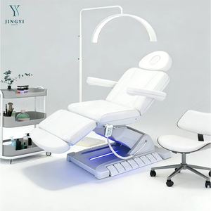 高級モダンホワイトゴールド美容サロン家具ビューティー4モーター電動フェイシャルマッサージベッドテーブルチェアフェイシャルスパまつげベッド - Product Image 5