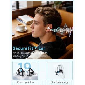 Audífonos Inalámbricos de Conducción Ósea Essonio, Bluetooth 6.0, Sonido Estéreo, Ligeros, Deportivos, Blancos - Product Image 4