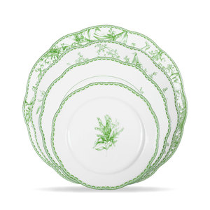 Elegant Green Plant Retro Irregular Custom Eco-Friendly Durable Glazed Plates <b>for</b> Hotels Weddings <b>Dinnerware</b> <b>Sets</b> - Product Image 1
