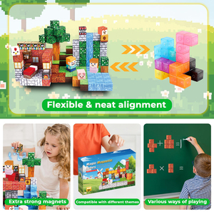 Set di 150 Cubi Magnetici in Plastica, Gioco Educativo STEM <span class=keywords><strong>per</strong></span> Ragazzi e Ragazze, Giocattoli Architettonici Sensoriali <span class=keywords><strong>per</strong></span> Adolescenti e Bambini - Product Image 5