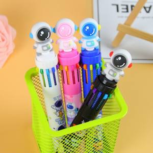 Cartoon Astronaut Zehn Farben Kugelschreiber Niedliches Briefpapier Student Graffiti Zeichnung Farbe Handbuch Stift Mehrfarbiger Öl stift - Product Image 2