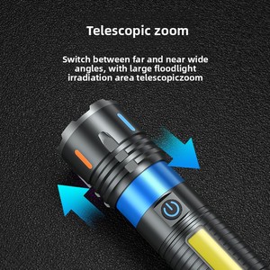 Siêu Sáng Ngoài Trời Đa Chức Năng <span class=keywords><strong>Torch</strong></span> LED Tay Đèn Pin ABS Cơ Thể Có Thể Điều Chỉnh Ảnh Ánh Sáng USB Sạc Không Thấm Nước AA - Product Image 4