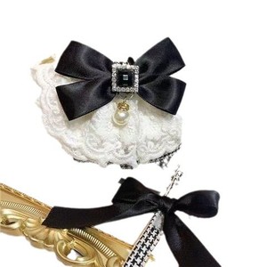Arnés y Correa para Gatos Pequeños, Encaje Negro con Joyas, Correa de Pecho Estilo Hepburn, Accesorio para Pasear - Product Image 4