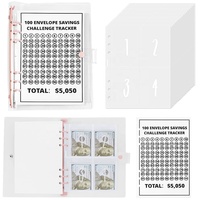 Livre économique pour livre économique économisant 5050 $ avec 25 feuilles d'inserts de reliure a5 et de suivi pour le rembourrage en espèces a5 6 anneaux