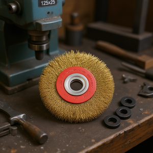 TTAKE Circular Brush Wavy Wire 125x25 Mm Stainless Steel For Bench <b>Grinder</b> - Product Image 3