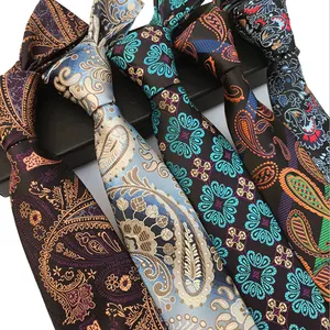 Lässige Krawatten für Männer Benutzer definierte Krawatten Männer Jacquard gewebt Großhandel Paisley Cravate Pour Homme