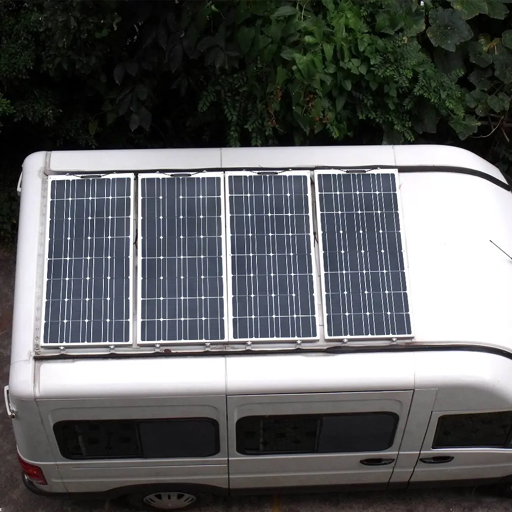 Vans لوح شمسي 100 وات أحادي مرن محمول للتخييم بطارية شمسية 16 فولت للسيارة RV القارب المنزل صندوق ملون مخصص نظام طاقة شمسية