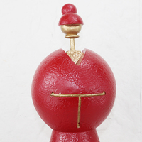 Escultura de Personaje Geométrico Abstracto, Figura de Arte Moderno en Metal, Estatua Roja y Blanca Moldeada, Adorno de Escritorio Moderno y Lujoso para el Hogar