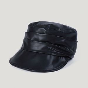 Gorro Newsboy de Piel Sintética para Mujer, Estilo Elegante y Moderno, Gorra Plana Tipo Boina, Novedad Otoño Invierno - Product Image 5