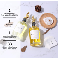 Bouteille d'huile d'olive au design unique, 350 ml et 500 ml, très vendue. Bouteille d'huile en verre de qualité alimentaire avec une buse à ouverture facile.