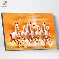 UNIART Impression Animaux Artistiques 7 Courir Cheval Blanc Peinture À L'huile sur Toile Peint À La Main Moderne Peinture Murale Salon