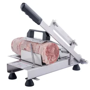 Multifunctional stainless steel kitchen bacon mutton rolls frozen meat manual cutter slicer slicing machine