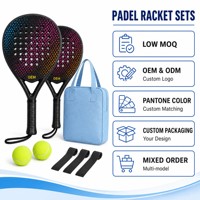 Ensemble de raquettes de padel (lot de 2) avec 2 balles et 1 sac de transport, en ABS léger, pour les sports de plein air décontractés