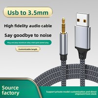 Câble audio USB vers 3,5 mm, conducteur en cuivre, connexion carte son pour ordinateur de bureau et portable, adaptateur AUX mâle-mâle