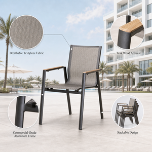 Fauteuil en <span class=keywords><strong>aluminium</strong></span> moderne pour l'extérieur, mobilier de salle à manger de restaurant, chaises empilables pour patio, mobilier de <span class=keywords><strong>salon</strong></span> de <span class=keywords><strong>jardin</strong></span> - Product Image 2