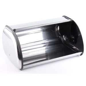 Stainless Steel <strong>Roll</strong> <strong>Top</strong> <strong>Bread</strong> <strong>Bin</strong>, Sliver <strong>Bread</strong> Storage Holder with Lid, Large Capacity <strong>Bread</strong> Keeper - Product Image 2
