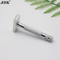 Rasoir de sécurité à double tranchant pour homme, en alliage d'aluminium CNC, avec tête à peigne fermé et poignée moletée lisse