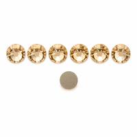 Strass en topaze du Colorado clair, 12 facettes, à dos plat, écologiques, à coupe diamant, embellissements pour bijoux et accessoires de costume de danse