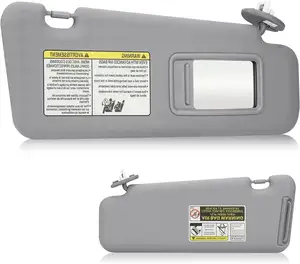 Capa de sol do lado direito do passageiro para Toyota Highlander 2008-2013, cinza com espelho e cabo claro 74310-0E050-B0