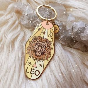 Enamel Zodiac <b>Keychain</b> <b>Personalized</b> Constellation Charm with for Birthday Gift Signs Astrology Products Jewelry Pendant Decor - Product Image 2