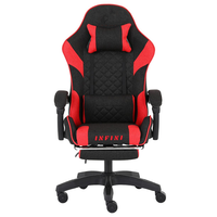 Chaise de jeu entièrement confortable, respirante, en tissu premium, élégante, rembourrée, rouge, pivotante, Fotel Gamingowy, logo OEM, Chaise Gamer Pro