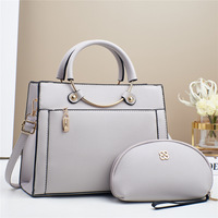 Ensemble de 2 sacs à main bleus pour femmes, sac à bandoulière de luxe en cuir PU, fermeture à glissière, poignée en métal, sac fourre-tout, pochette, usage quotidien moderne