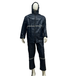Set di pantaloni traspiranti giacca da pioggia con cappuccio regolabile per lavoratori stradali e pendolari impermeabili - Product Image 1