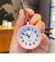 Nouvelle montre de poche à quartz en acier inoxydable, petite et mignonne, avec porte-clés, pour hommes, femmes, infirmières, médecins, étudiants, cadeau de Noël