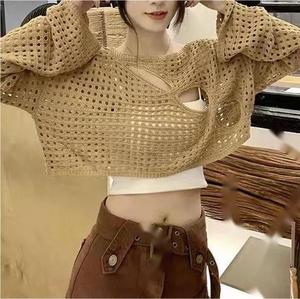 Suéter de Punto de Moda para Mujer, Otoño 2026, con Camisola Calada, Venta al Por Mayor - Product Image 3
