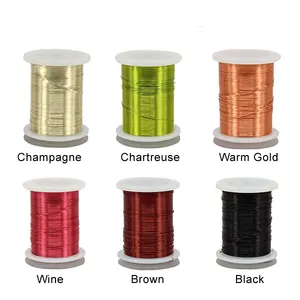 6 Color/Set Non-tarnishing Ultra Copper Wire 0.1mm, 0.2mm Super Realistic Fly Tying Material 09D-1048 & 09D-1049 (B04)