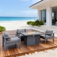 Tables de foyer au gaz rectangulaires en aluminium de 50 pouces