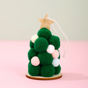 Hiasan Gantung Pohon Natal Pom-pom Buatan Tangan Grosir, Bola Felt Warna-warni, Ornamen Mini Natal, Dekorasi Jendela Rumah & Pesta - Product Image 6